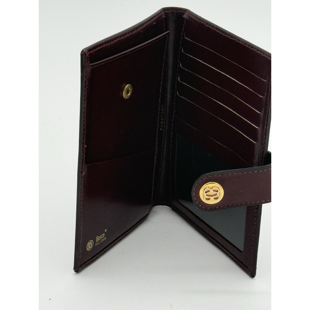 BOSCA Burgundy Calfskin Leather Travel Wallet Passport Baggage Organizer - Picture 2 of 12